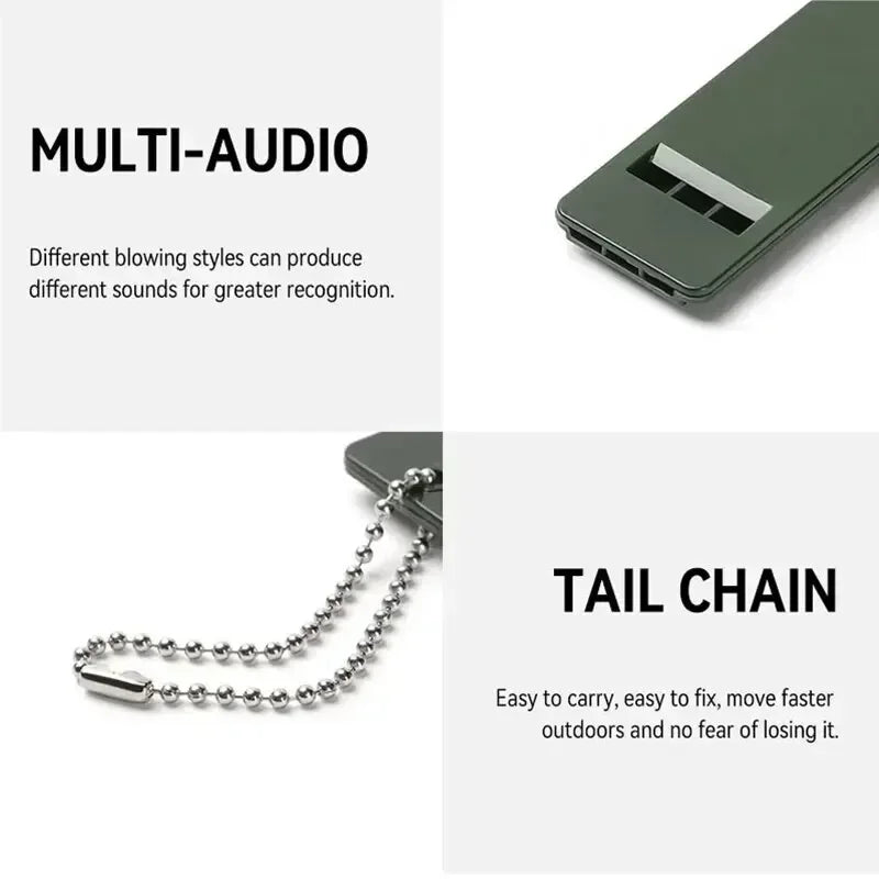 Outdoor Distress Whistle Three Frequency Loud Emergency Signal High Pitch Survival Whistle Multi Audio Portable Safety Equipment