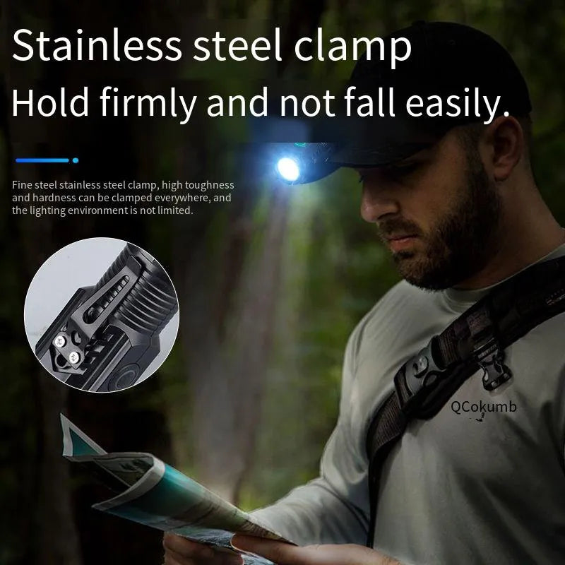 New Ultra Powerful Flashlight 3 Core LED Mini EDC Tactical Torch USB Rechargeable Outdoor Camping Fishing LED Hat Clip Lamp