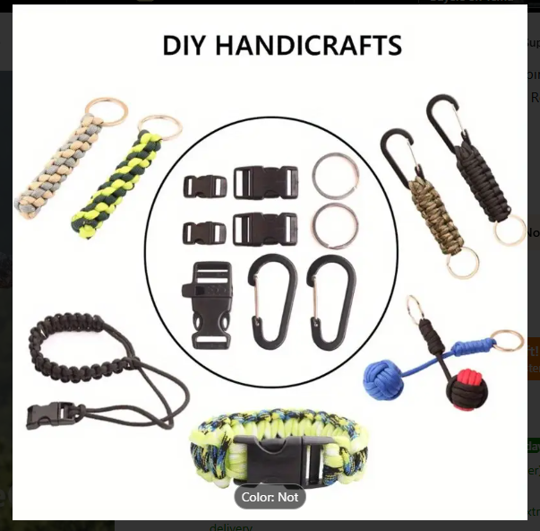 Prep-Ready 550 Paracord Prepping & Crafting Kit β 5 Buckles, 100 Feet of Survival-Grade Rope