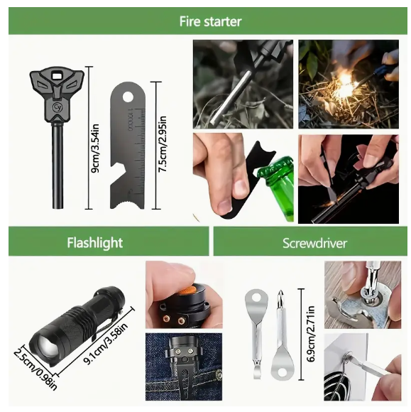 Ultimate 38‑in‑1 Survival Kit – Tactical Emergency Gear for Family Prep, Camping, &Hiking