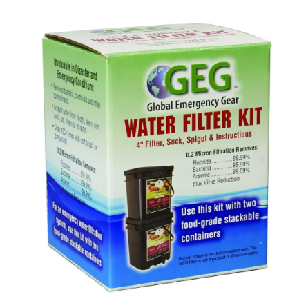 Radiation Removal Water Filter Kit for use with ReadyWise Food Buckets