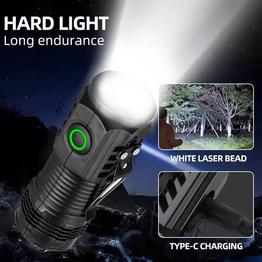 New Ultra Powerful Flashlight 3 Core LED Mini EDC Tactical Torch USB Rechargeable Outdoor Camping Fishing LED Hat Clip Lamp