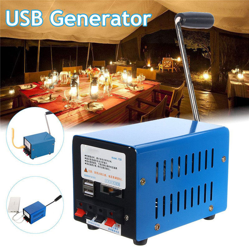 ⚡ Hand Crank Generator — USB Charging Power When the Grid Ghosts You