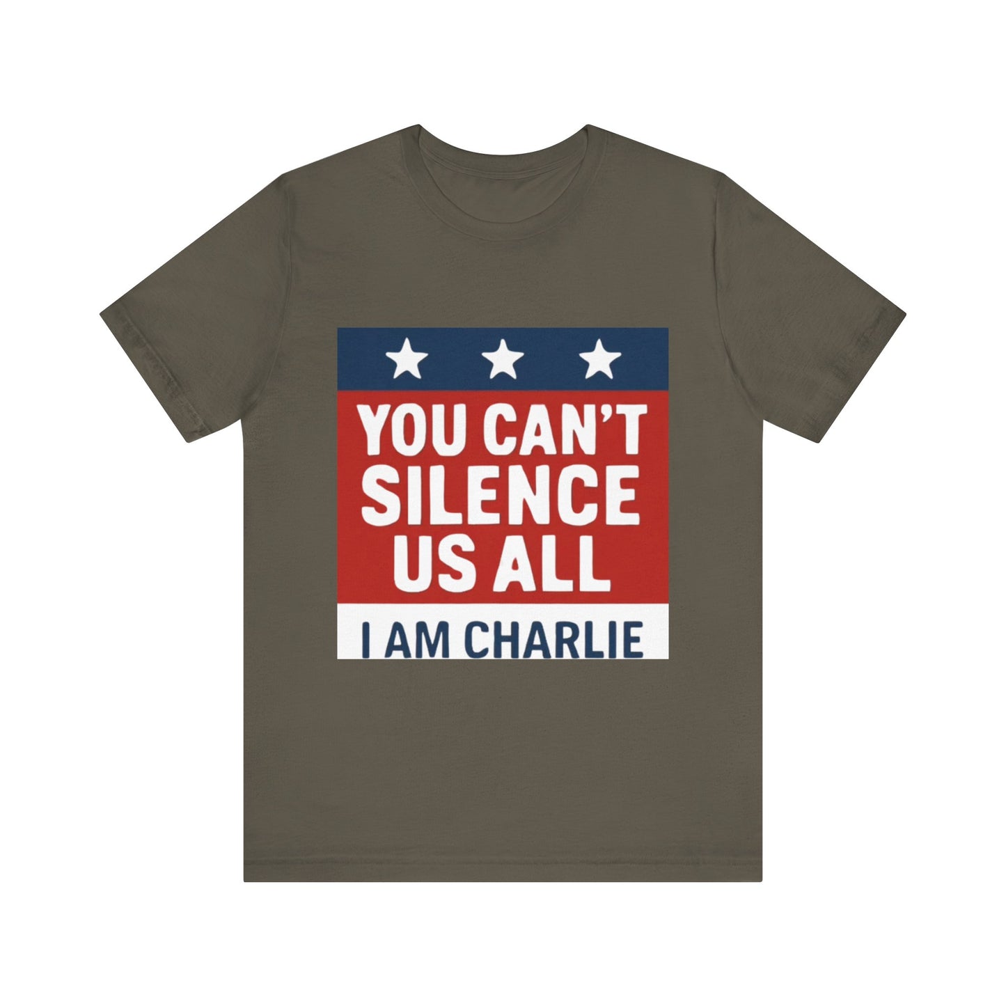 Patriotic Message Tee - "You Can't Silence Us All, I Am Charlie" - Unisex Jersey Short Sleeve Shirt, Statement Shirt, Political Tee, [...]