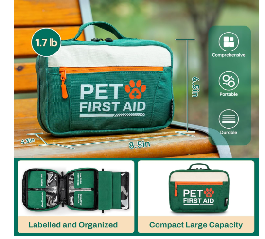 Pet First Aid Kit for Dogs & Cats – 80+ Piece Emergency Survival Kit by RHINO RESCUE
