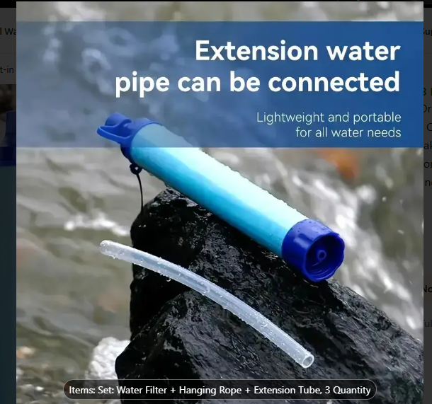 Portable Built-in Straw Filter System