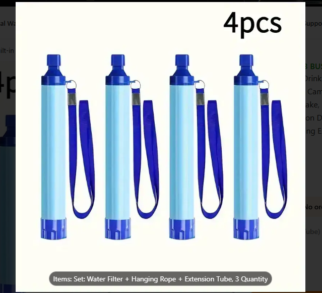 Portable Built-in Straw Filter System