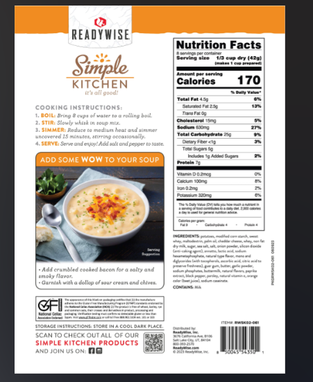 CHEDDAR POTATO - Soup Mix