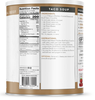 Freeze-Dried Seasoned Beef Patty Crumbles - 22 Serving #10 Can