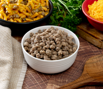 Freeze-Dried Seasoned Beef Patty Crumbles - 22 Serving #10 Can