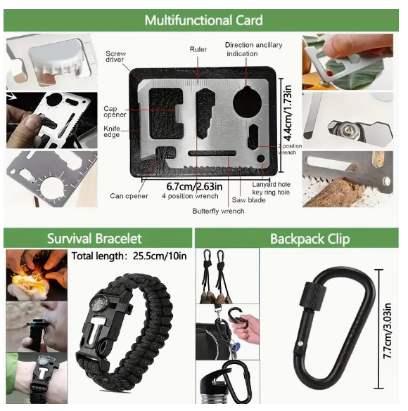 Ultimate 38‑in‑1 Survival Kit – Tactical Emergency Gear for Family Prep, Camping, &Hiking